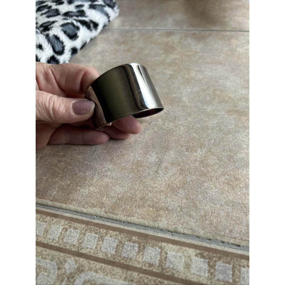Black Silver Cuff‎ Bracelet Mirror Like